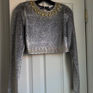 PACO RABANNE silver crop top